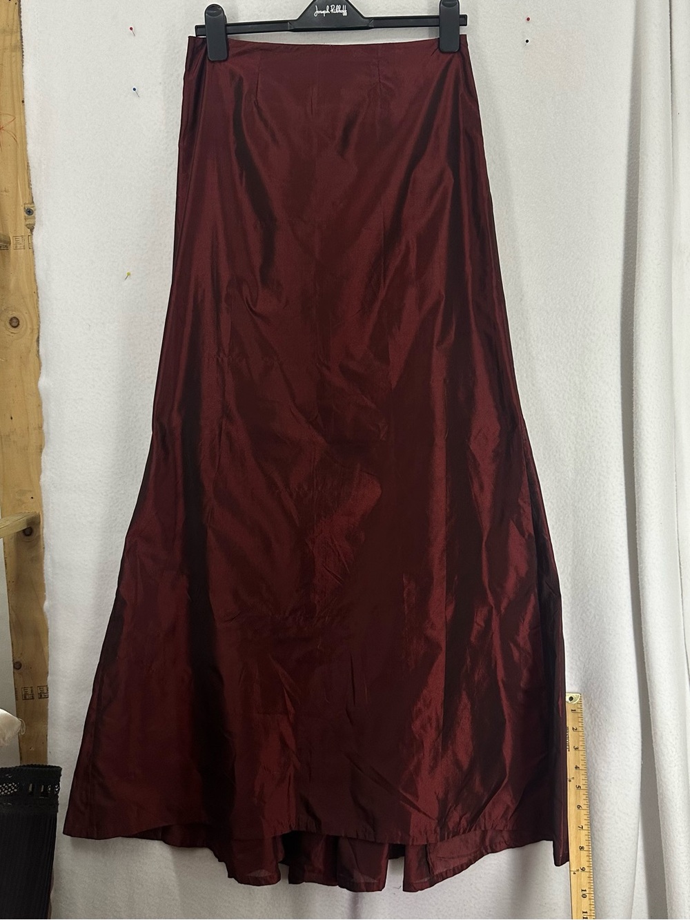 Illusion Sheer Maxi Skirt‎ Women’s M Burgandy Layered Lined Y2K